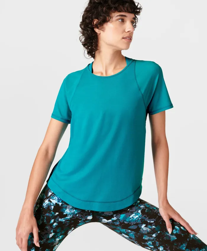 Sweaty Betty TShirts Women Breathe Easy Running TShirt Future Blue
