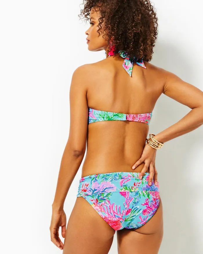 Swim Women Lilly Pulitzer Lagoon Sarong Hipster Bikini Bottom Celestial Blue Cay To My Heart