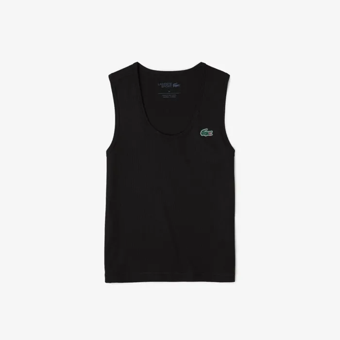 TShirts and Tops Women Lacoste Womens Sport Slim Fit Ribbed Tank Black 031