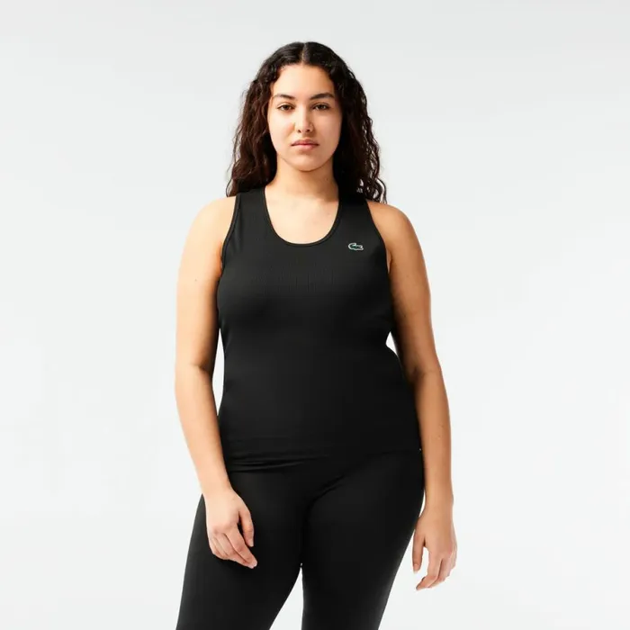 TShirts and Tops Women Lacoste Womens Sport Slim Fit Ribbed Tank Black 031