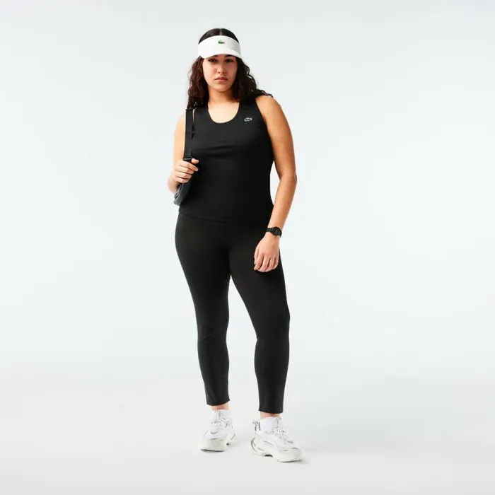 TShirts and Tops Women Lacoste Womens Sport Slim Fit Ribbed Tank Black 031