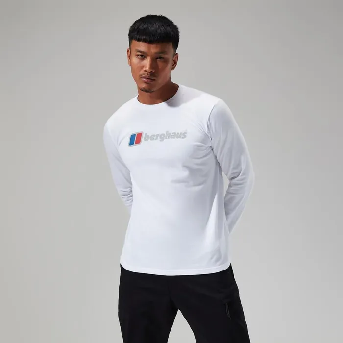 TShirts Men Berghaus Organic Big Logo Long Sleeve Tee White TShirts Men Berghaus Organic Big Logo Long Sleeve Tee White