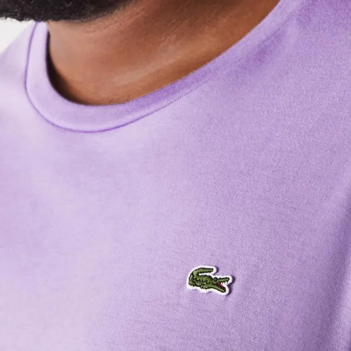 TShirts Men Lacoste Men039s Big Fit Crew Neck Cotton Jersey TShirt Purple Gfu