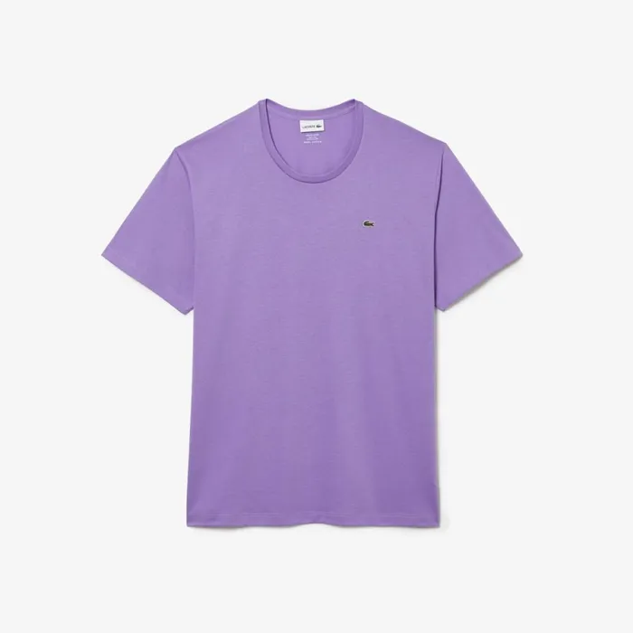 TShirts Men Lacoste Men039s Big Fit Crew Neck Cotton Jersey TShirt Purple Gfu