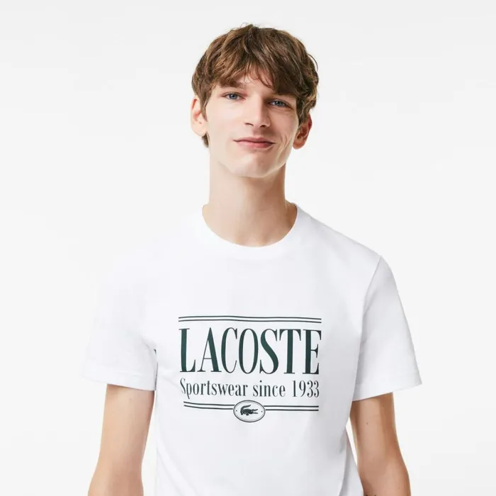 TShirts Men Lacoste Men039s Regular Fit Jersey TShirt White 001