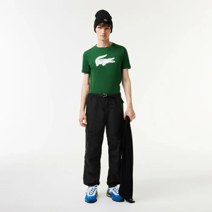 TShirts Men Lacoste Men039s Sport 3D Print Croc Jersey TShirt Green White 291