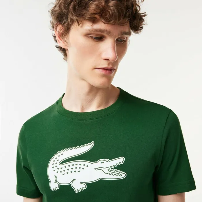 TShirts Men Lacoste Men039s Sport 3D Print Croc Jersey TShirt Green White 291