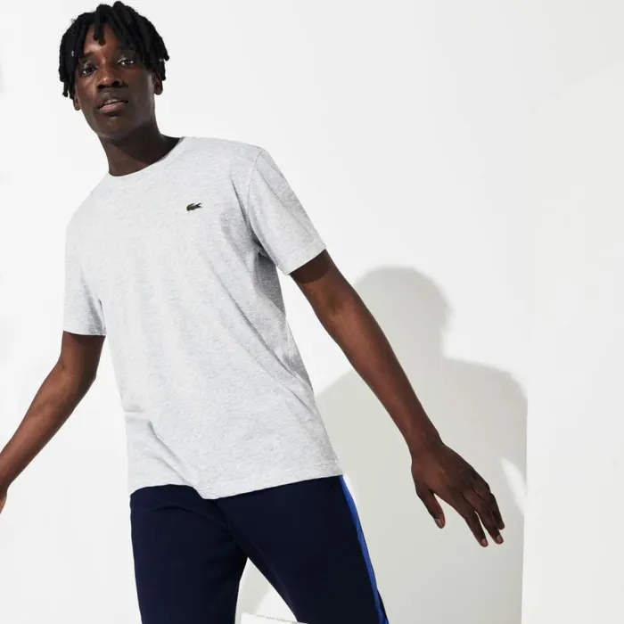TShirts Men Lacoste Men039s Sport Breathable TShirt Grey Chine Cca