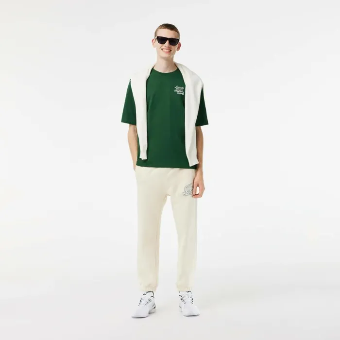 TShirts Men Lacoste Mens SPORT Roland Garros Edition Chunky Jersey TShirt Pine Green 132