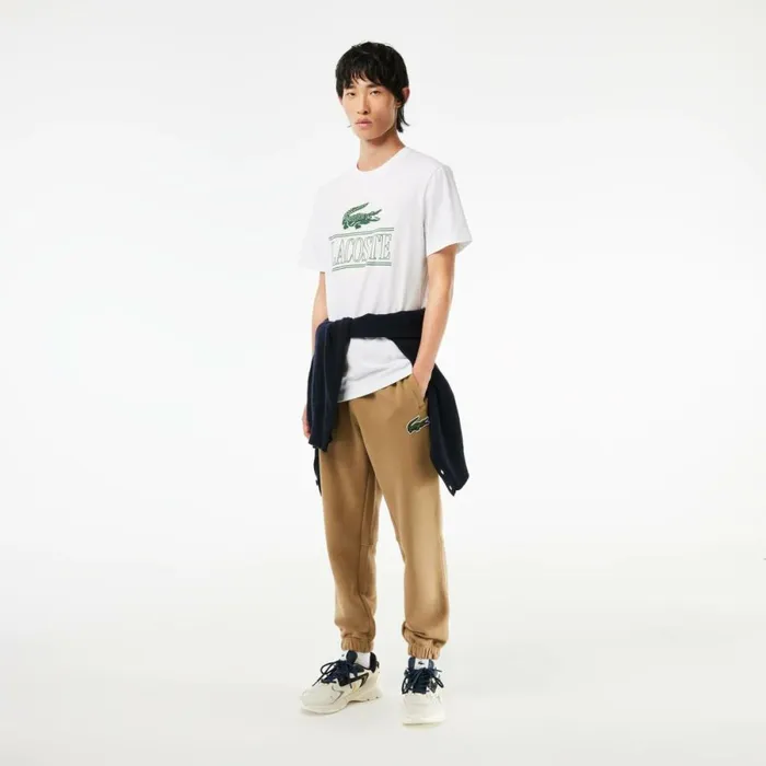 TShirts MenWomen Lacoste Unisex Regular Fit Heavy Cotton Jersey TShirt White 001
