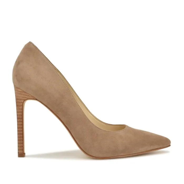 Tatiana Pointy Toe Pumps Beige Suede Women Nine West Heels