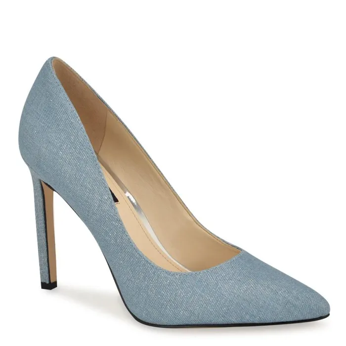 Tatiana Pointy Toe Pumps Silver Denim Women Nine West Heels Tatiana Pointy Toe Pumps Silver Denim Women Nine West Heels
