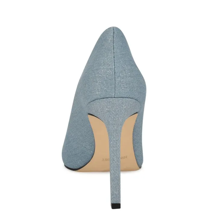 Tatiana Pointy Toe Pumps Silver Denim Women Nine West Heels Tatiana Pointy Toe Pumps Silver Denim Women Nine West Heels