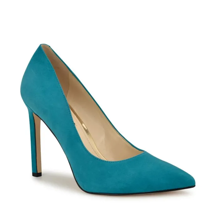 Tatiana Pointy Toe Pumps Teal Suede Women Nine West Heels Tatiana Pointy Toe Pumps Teal Suede Women Nine West Heels