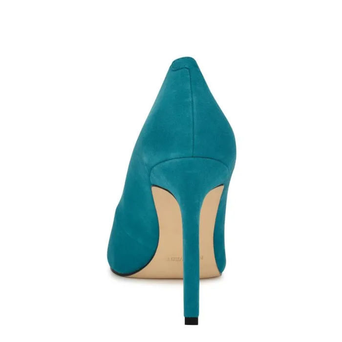 Tatiana Pointy Toe Pumps Teal Suede Women Nine West Heels Tatiana Pointy Toe Pumps Teal Suede Women Nine West Heels
