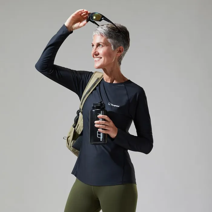 Technical Baselayers Women Berghaus 247 Long Sleeve Crew Base Layer 8211 Black