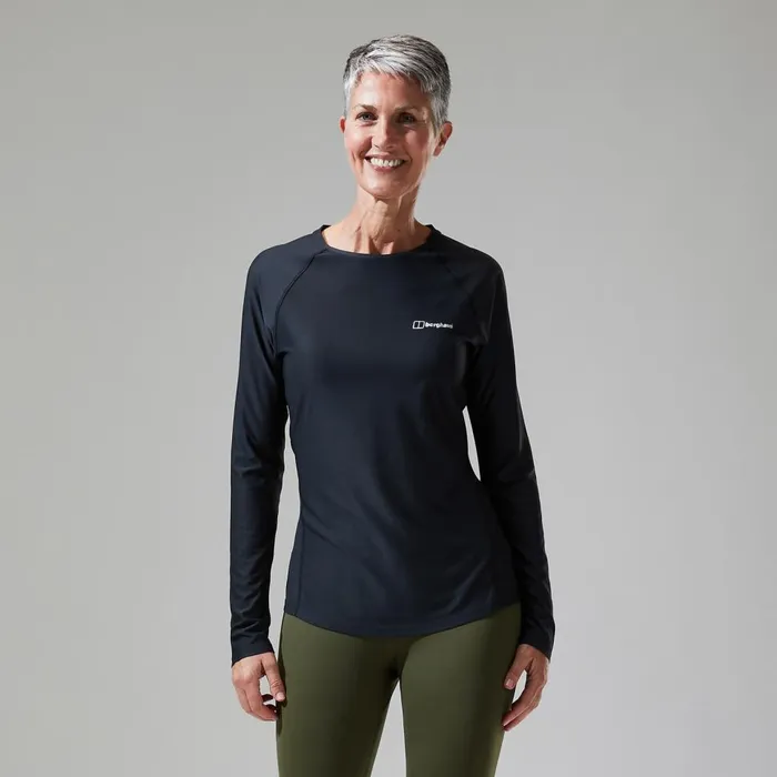Technical Baselayers Women Berghaus 247 Long Sleeve Crew Base Layer 8211 Black