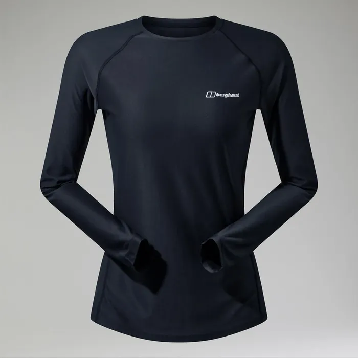 Technical Baselayers Women Berghaus 247 Long Sleeve Crew Base Layer 8211 Black