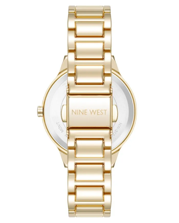 Textured Bezel Bracelet Watch Creamgold Women Nine West Straps Textured Bezel Bracelet Watch Creamgold Women Nine West Straps
