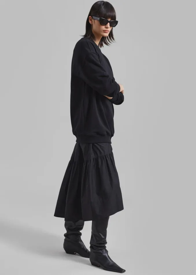 The Frankie Shop 31 Phillip Lim French Terry Oversized Midi Dress 8211 Black Shop Clothing