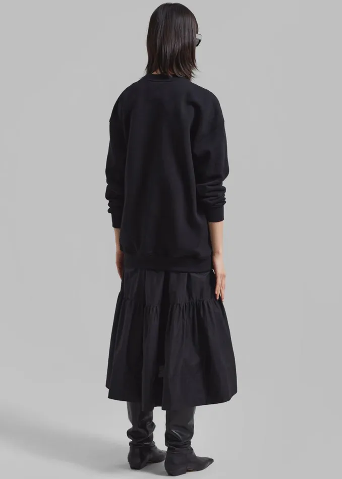 The Frankie Shop 31 Phillip Lim French Terry Oversized Midi Dress 8211 Black Shop Clothing