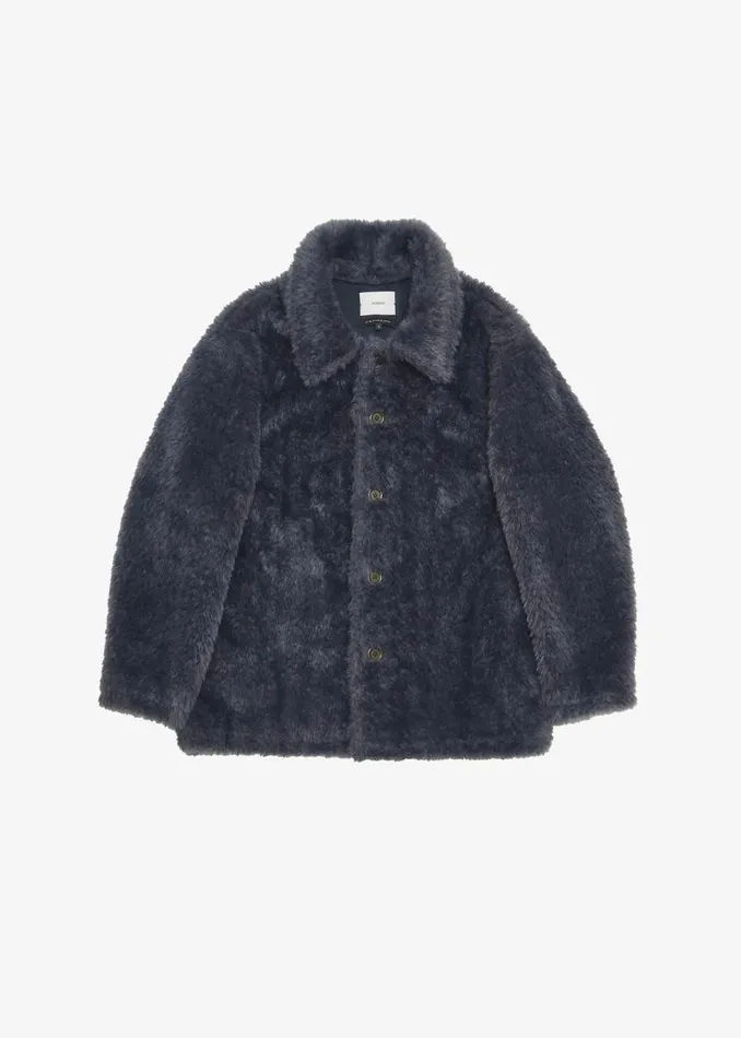 The Frankie Shop Amomento Fur Mid Coat 8211 Charcoal Shop Outerwear