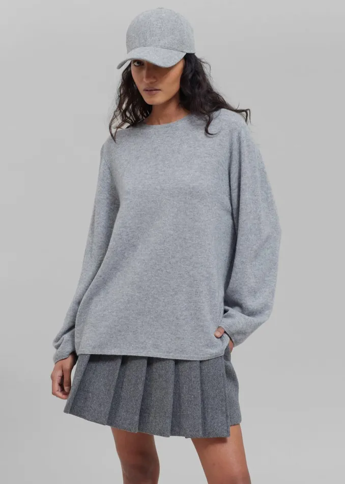 The Frankie Shop Bangor Roundneck Knit Top 8211 Grey Shop Knitwear