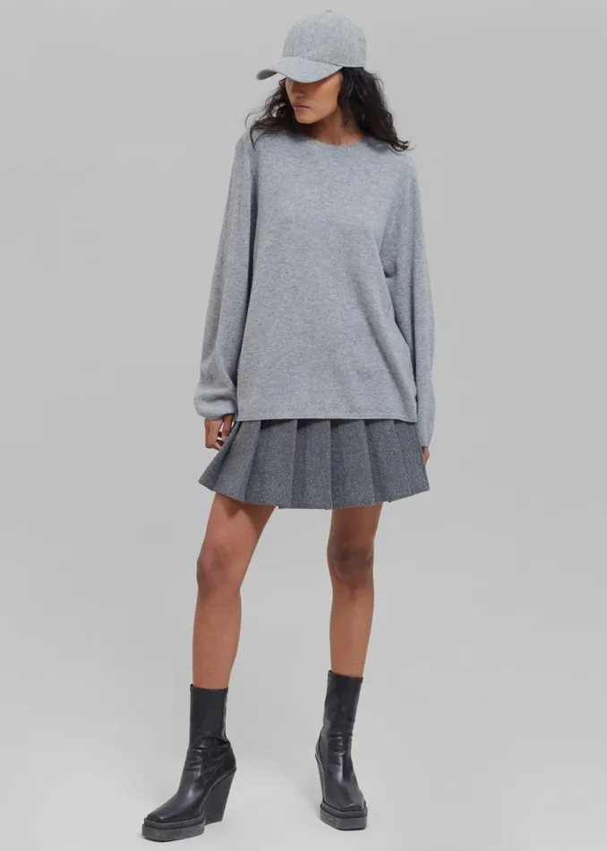 The Frankie Shop Bangor Roundneck Knit Top 8211 Grey Shop Knitwear