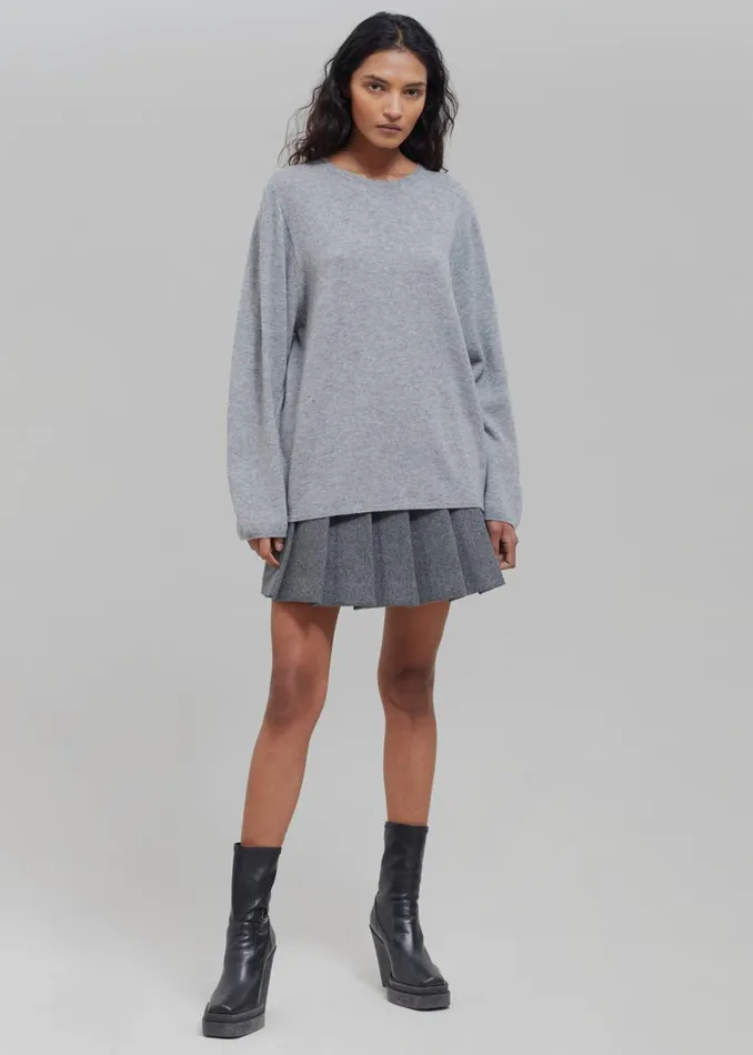 The Frankie Shop Bangor Roundneck Knit Top 8211 Grey Shop Knitwear