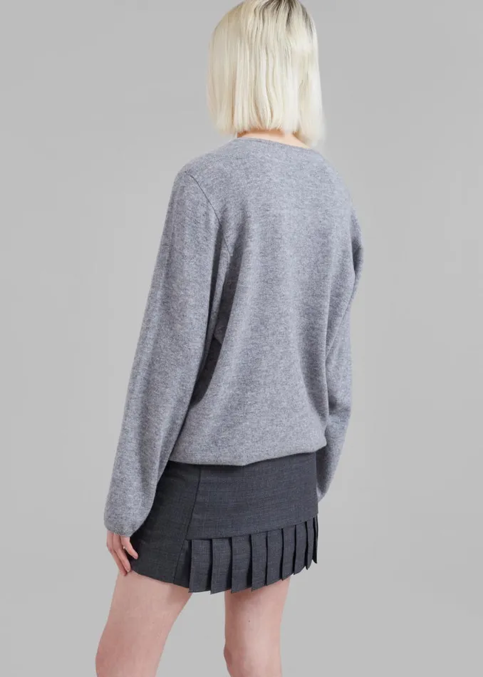 The Frankie Shop Bangor Roundneck Knit Top 8211 Grey Shop Knitwear