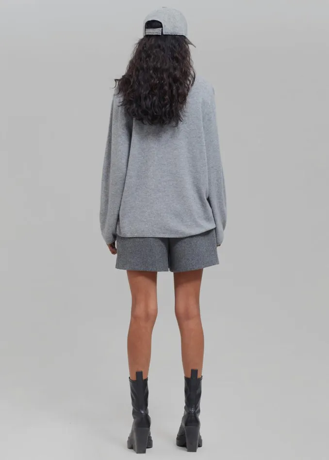 The Frankie Shop Bangor Roundneck Knit Top 8211 Grey Shop Knitwear