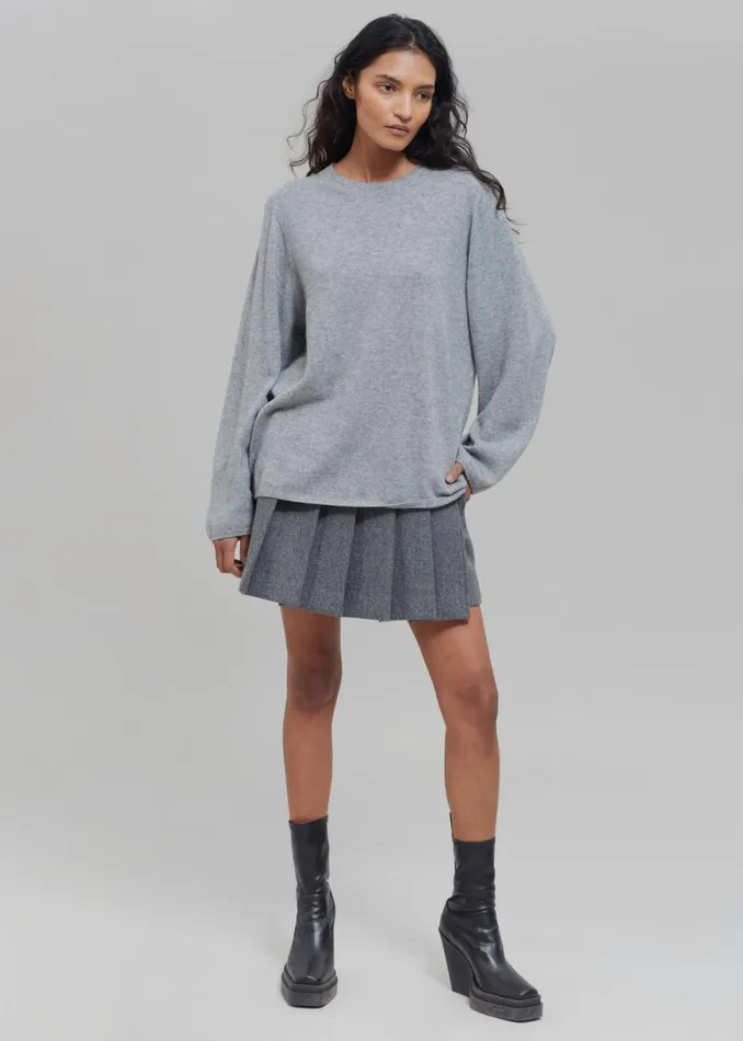 The Frankie Shop Bangor Roundneck Knit Top 8211 Grey Shop Knitwear