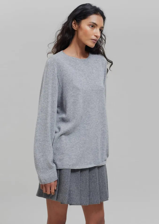 The Frankie Shop Bangor Roundneck Knit Top 8211 Grey Shop Knitwear