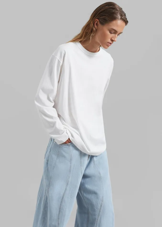 The Frankie Shop Bennett Long Sleeves Tee 8211 Ivory Shop Clothing