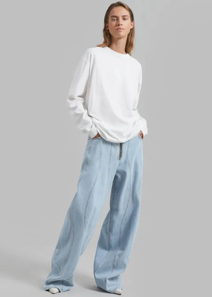 The Frankie Shop Bennett Long Sleeves Tee 8211 Ivory Shop Clothing
