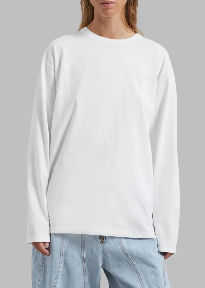 The Frankie Shop Bennett Long Sleeves Tee 8211 Ivory Shop Clothing