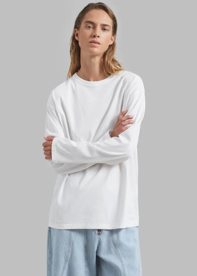 The Frankie Shop Bennett Long Sleeves Tee 8211 Ivory Shop Clothing