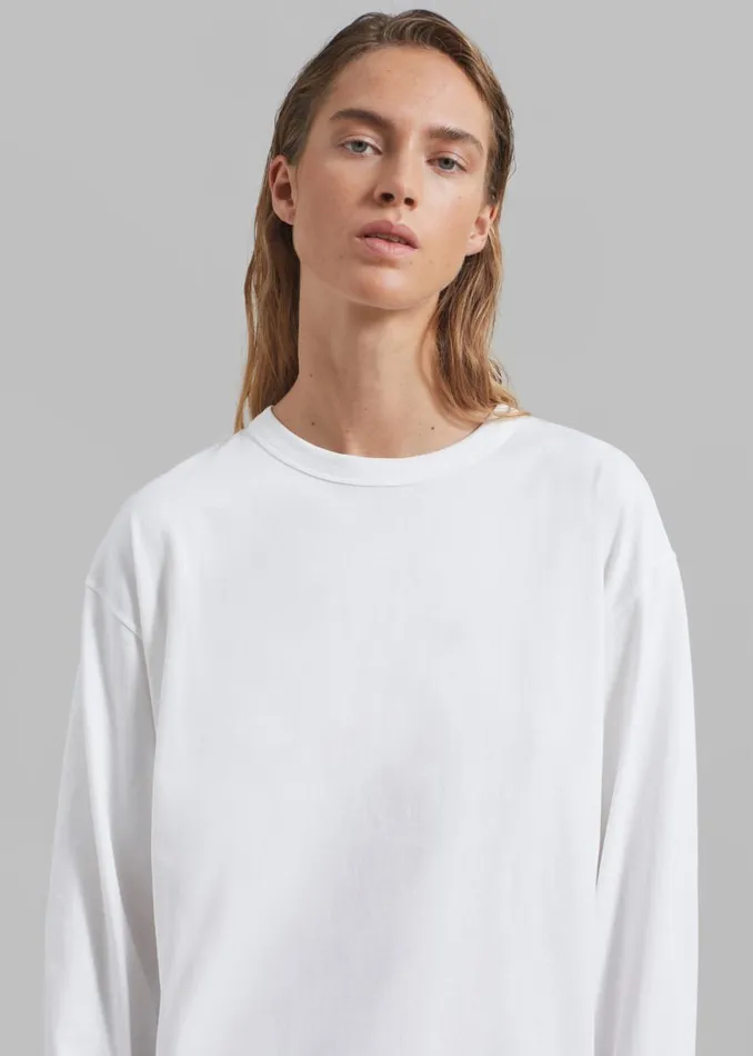 The Frankie Shop Bennett Long Sleeves Tee 8211 Ivory Shop Clothing