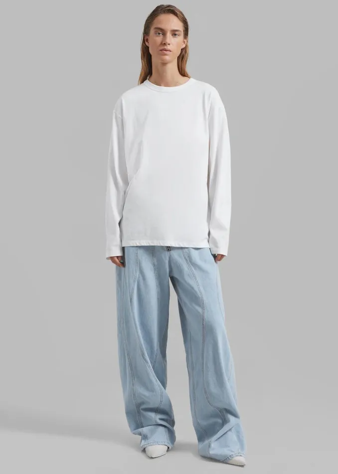 The Frankie Shop Bennett Long Sleeves Tee 8211 Ivory Shop Clothing
