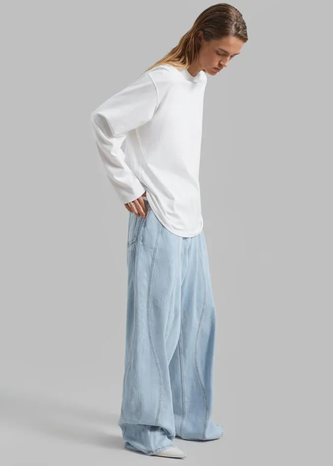 The Frankie Shop Bennett Long Sleeves Tee 8211 Ivory Shop Clothing
