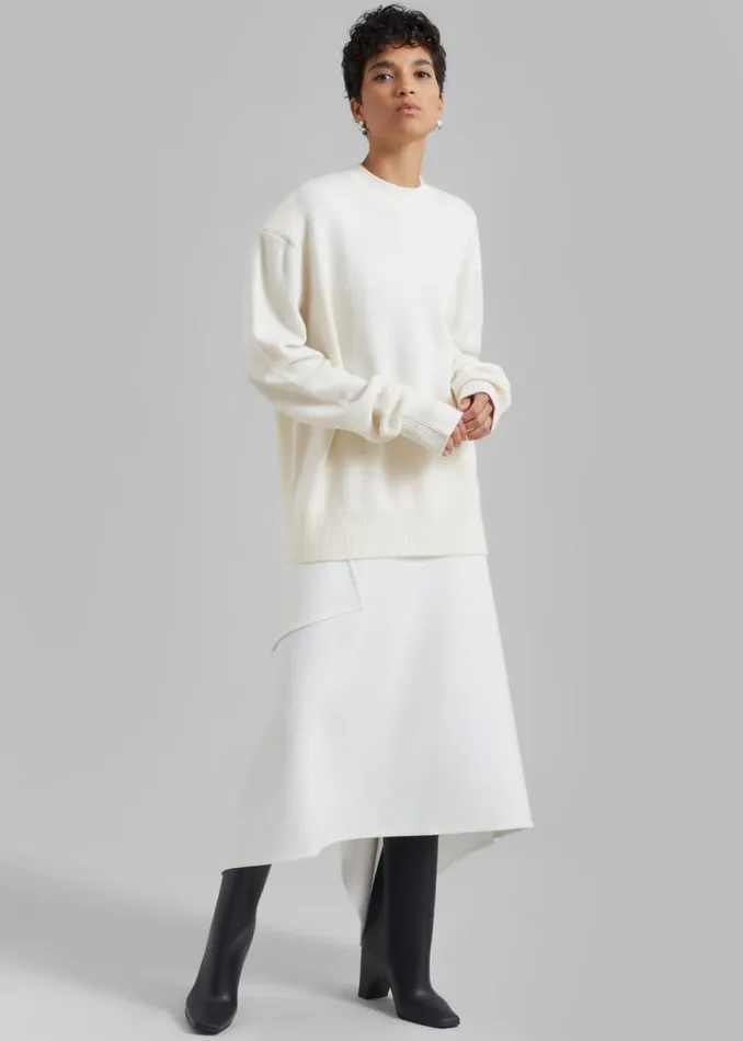 The Frankie Shop Bevza Midi Asymmetric Skirt 8211 White Shop Clothing