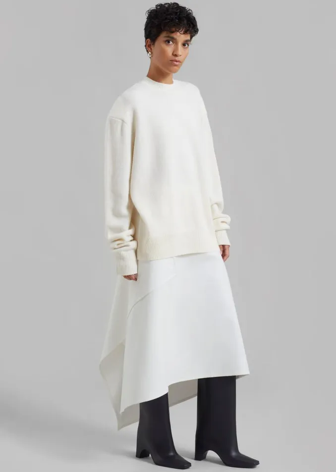 The Frankie Shop Bevza Midi Asymmetric Skirt 8211 White Shop Clothing