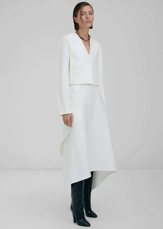 The Frankie Shop Bevza Midi Asymmetric Skirt 8211 White Shop Clothing