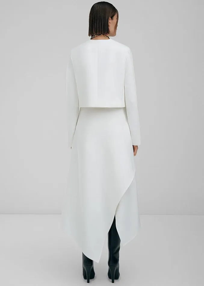 The Frankie Shop Bevza Midi Asymmetric Skirt 8211 White Shop Clothing
