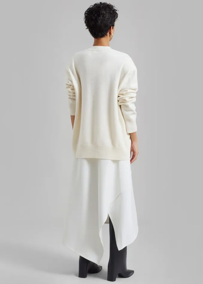 The Frankie Shop Bevza Midi Asymmetric Skirt 8211 White Shop Clothing