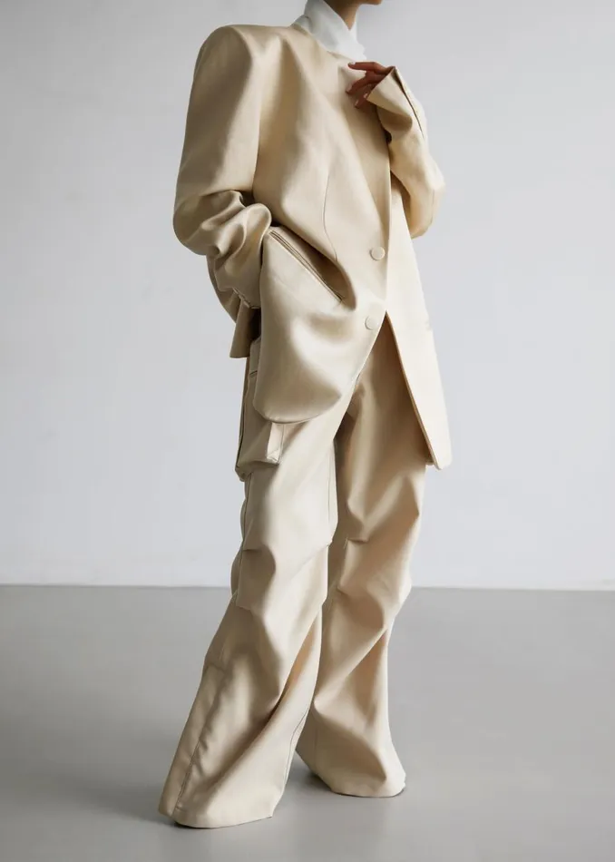 The Frankie Shop Blair Linen Blazer 8211 Beige Shop Outerwear