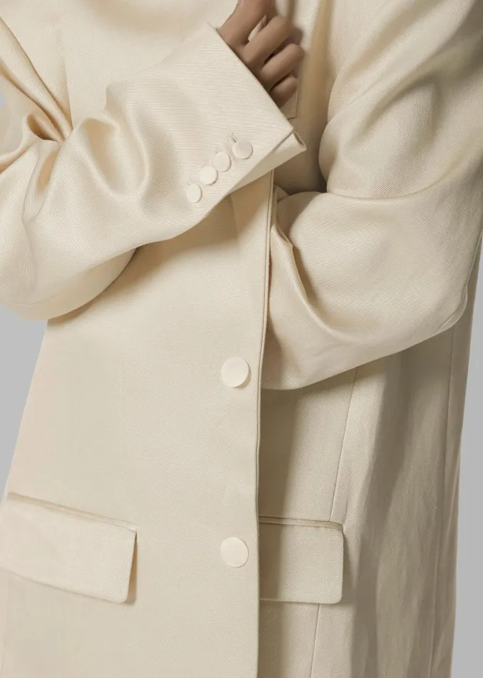 The Frankie Shop Blair Linen Blazer 8211 Beige Shop Outerwear