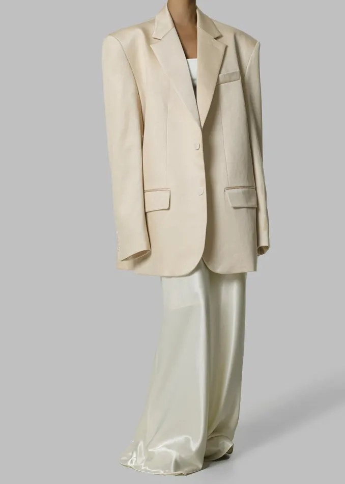 The Frankie Shop Blair Linen Blazer 8211 Beige Shop Outerwear