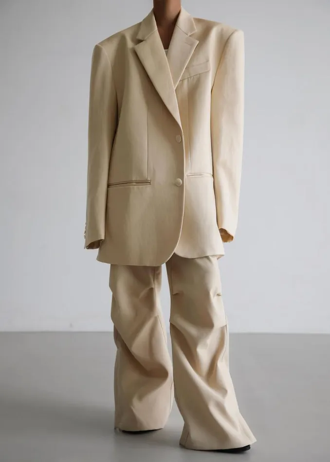 The Frankie Shop Blair Linen Blazer 8211 Beige Shop Outerwear