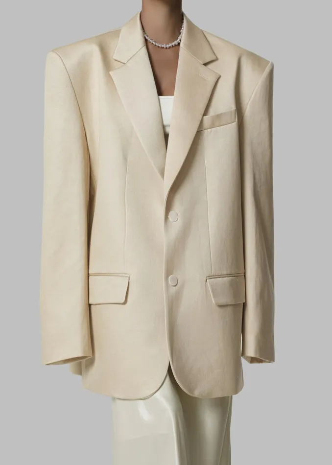 The Frankie Shop Blair Linen Blazer 8211 Beige Shop Outerwear